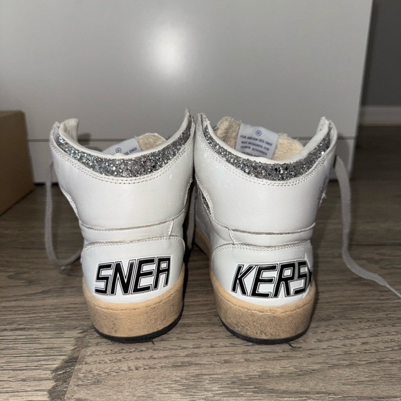 GOLDEN GOOSE women's sky-star with signature on the ankle and silver inserts - Picture 7 of 13